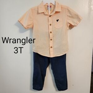Wrangler 3T Button up short sleeve and pants set